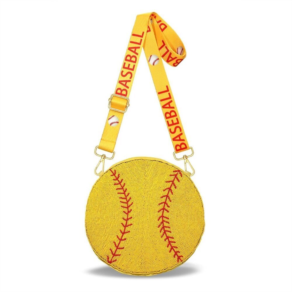 Beaded Sports Purse for Women Baseball Basketball Soccer Crossbody Shoulder Bag